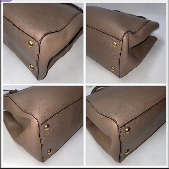 Gorgeous! Authentic Fendi Vitello Elite Petite 2Jours Tote Sepia - Picture 4 of 11